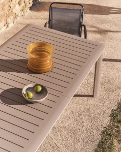 Tuintafels-Kave Home Izola Tuin Uitschuiftafel Beige