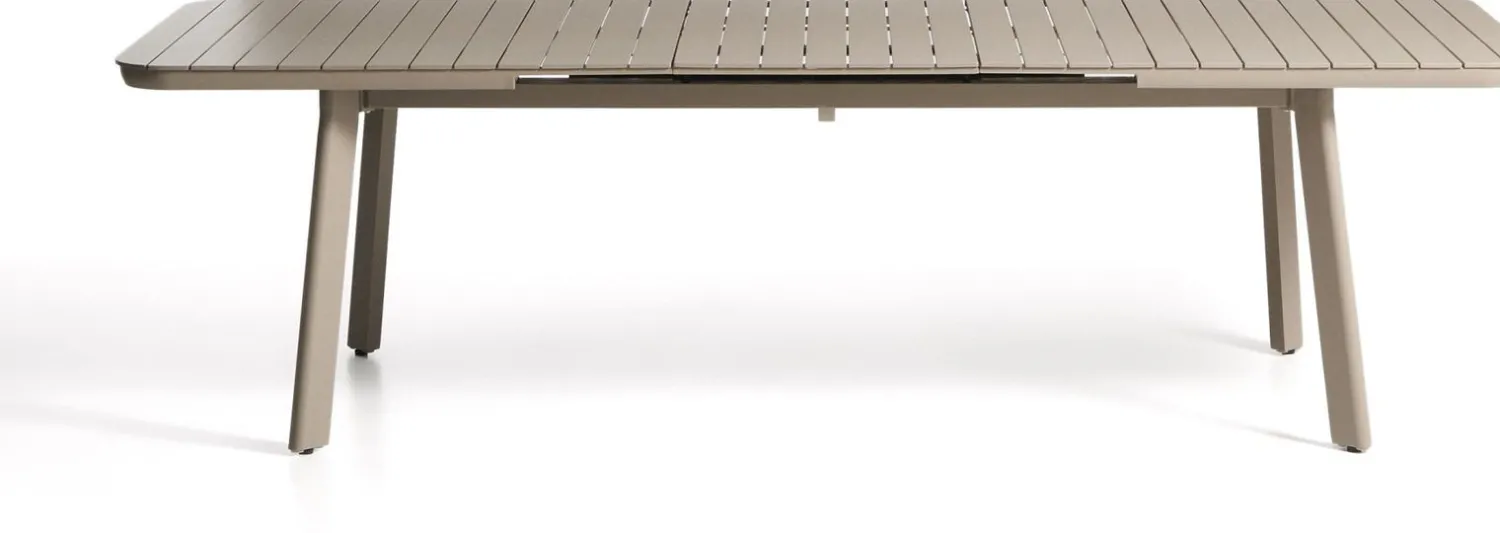 Tuintafels-Kave Home Izola Tuin Uitschuiftafel Beige