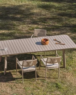 Tuintafels-Kave Home Izola Uitschuifbare Tuintafel Beige