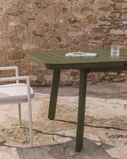 Tuintafels-Kave Home Izola Uitschuifbare Tuintafel Groen