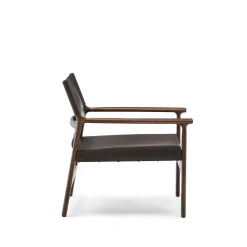 Leren Fauteuils-Kave Home Jan Fauteuil Donkerbruin