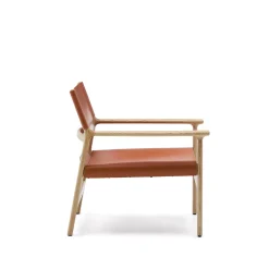 Leren Fauteuils-Kave Home Jan Fauteuil Lichtbruin