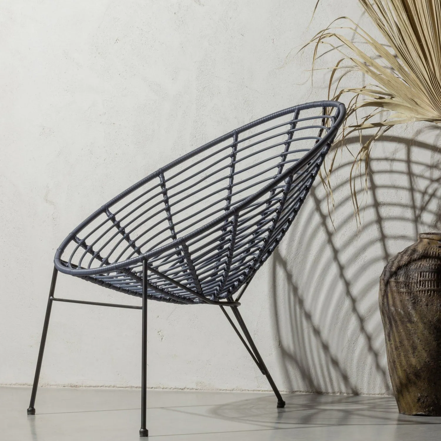 Tuinstoelen-WOOOD Jane Loungestoel Ink