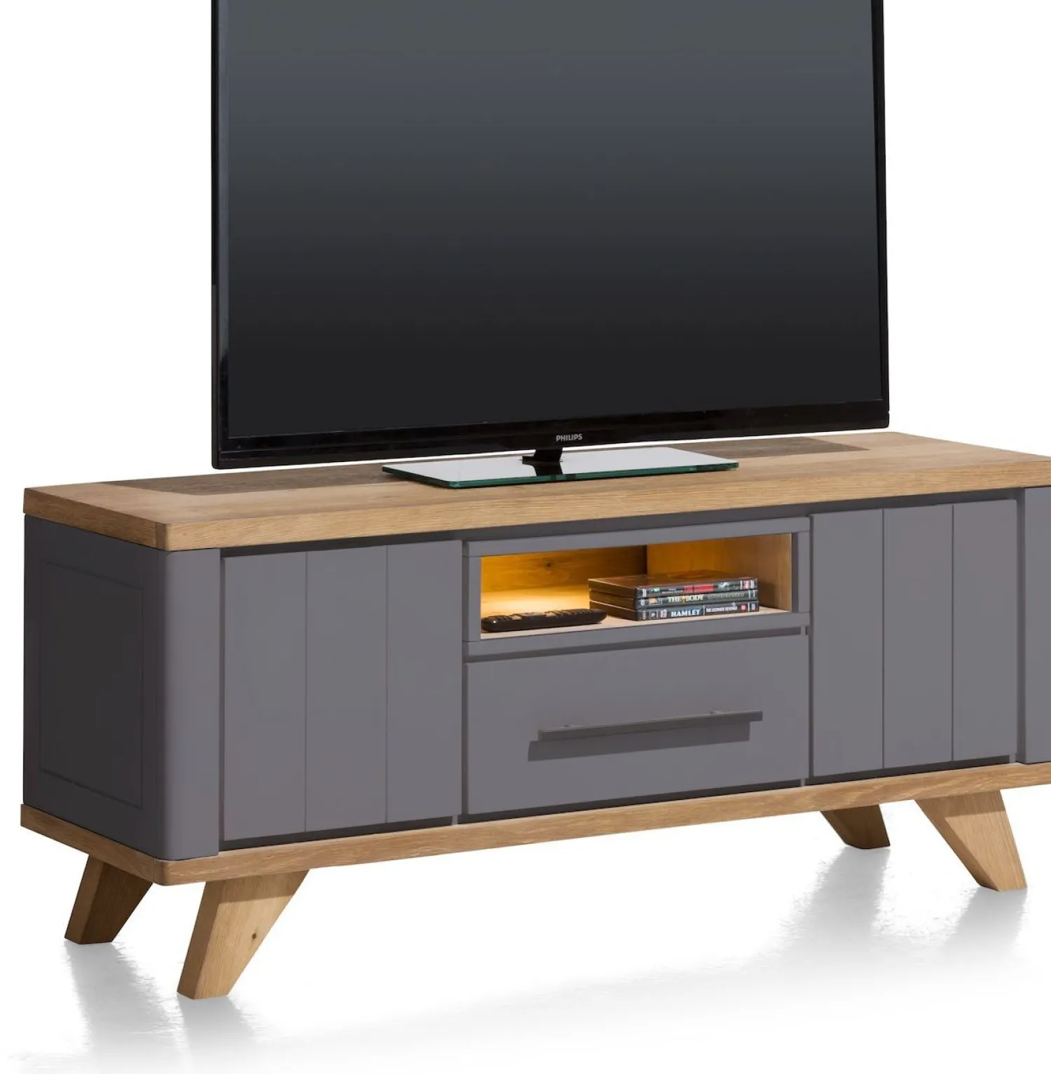 Tv-Meubels-Henders en Hazel Jardin Antraciet Tv-meubel Railway Brown, Antraciet