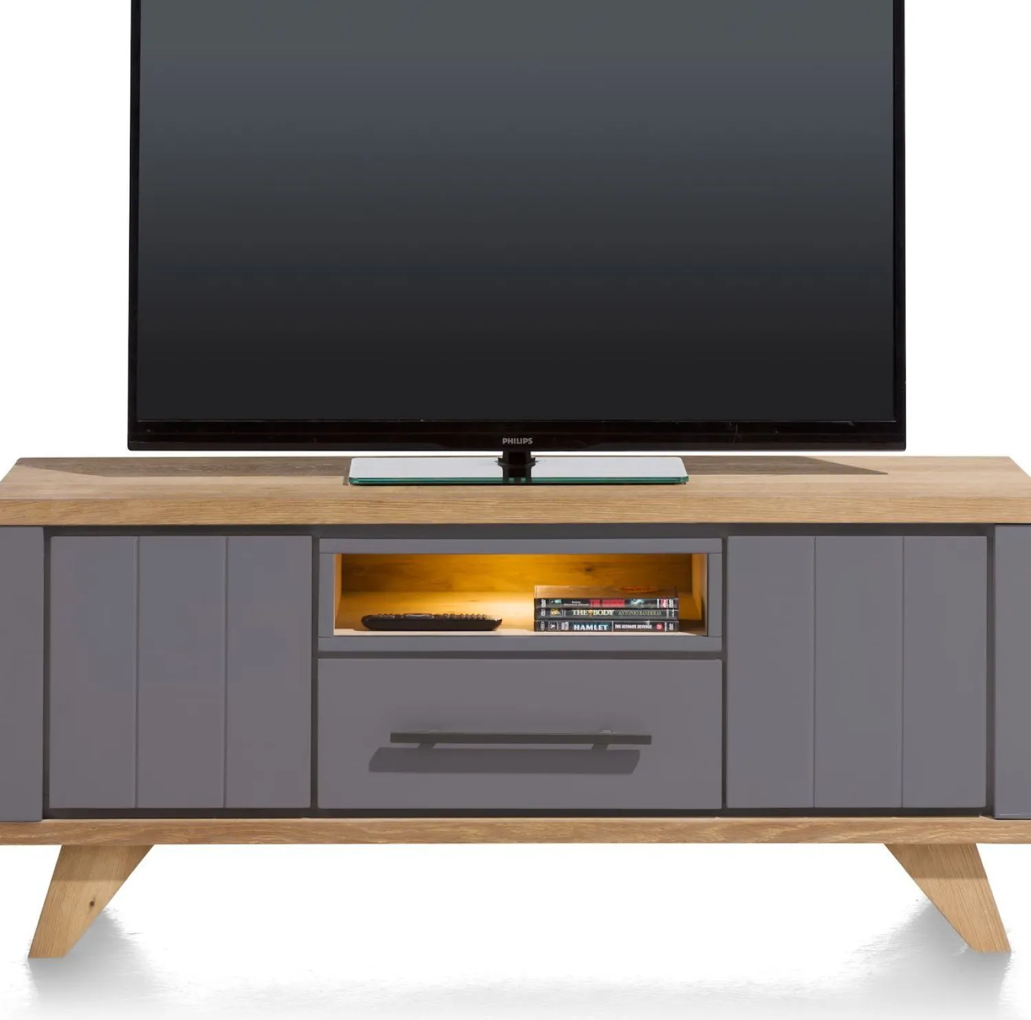 Tv-Meubels-Henders en Hazel Jardin Antraciet Tv-meubel Railway Brown, Antraciet