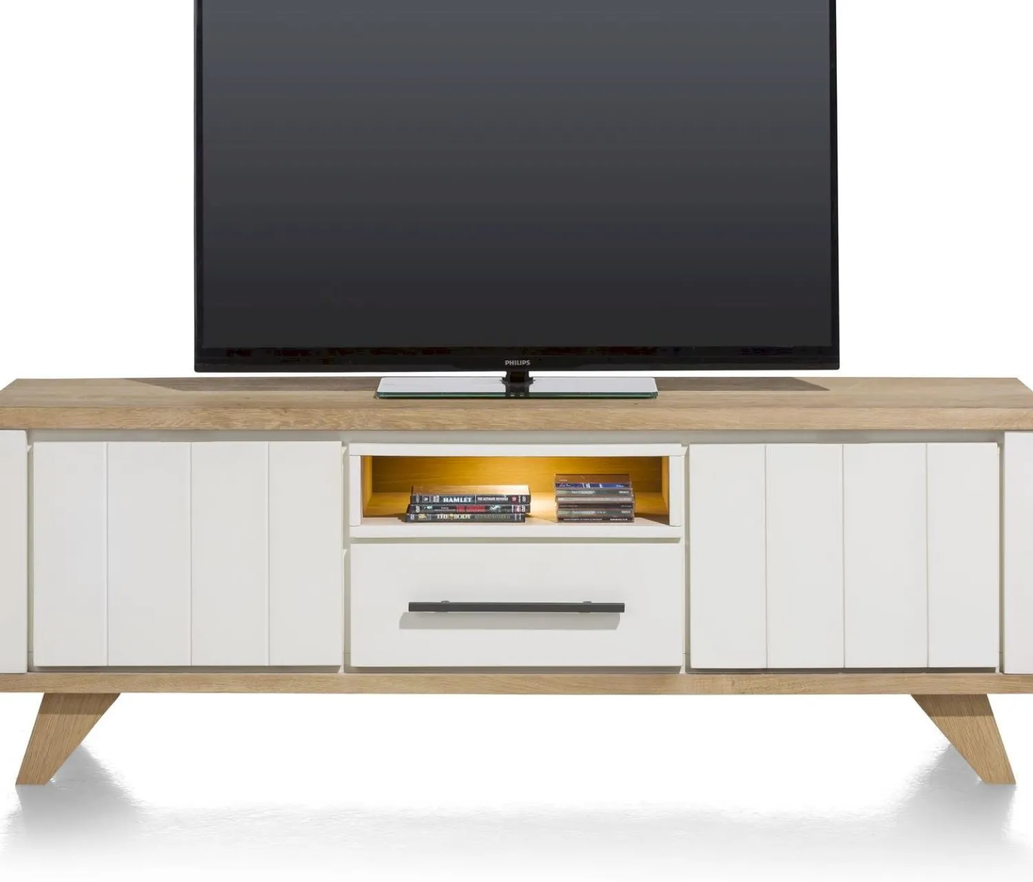Tv-Meubels-Henders en Hazel Jardin Tv-meubel Railway Brown, wit