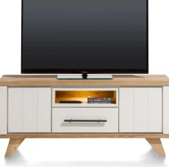 Tv-Meubels-Henders en Hazel Jardin Wit Tv-meubel Railway Brown, Wit