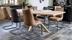 Houten Eettafels|Rechthoekige Eettafels-Henders en Hazel Jardino Eettafel Railway Brown