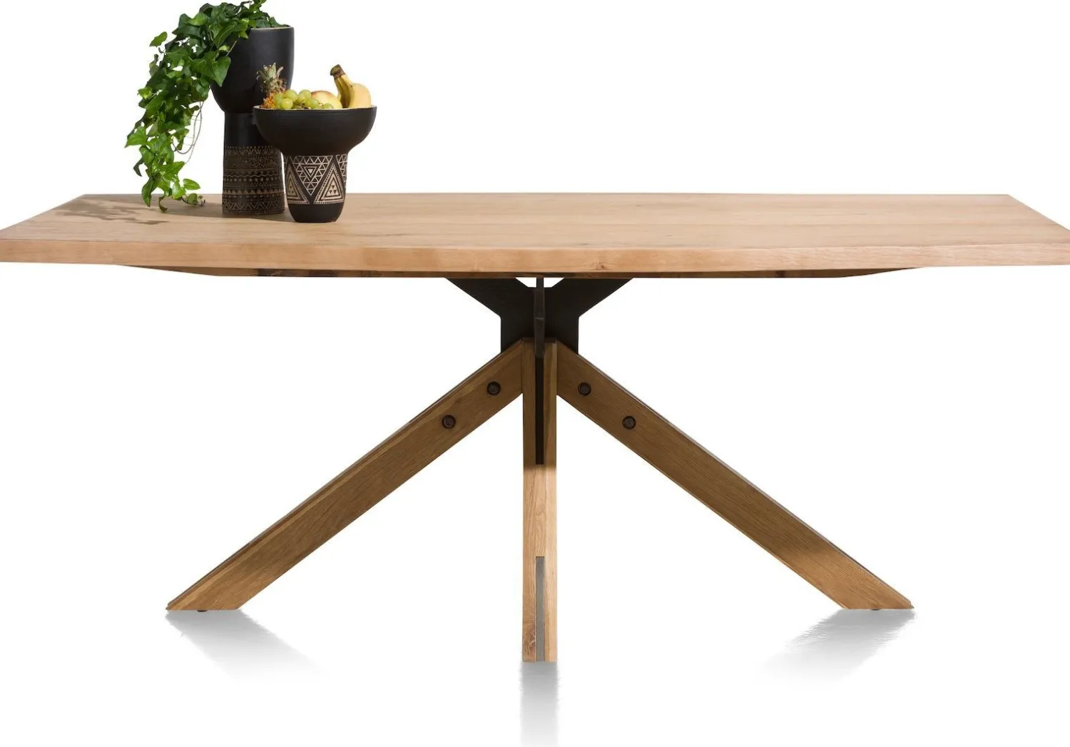 Houten Eettafels|Rechthoekige Eettafels-Henders en Hazel Jardino Eettafel Railway Brown