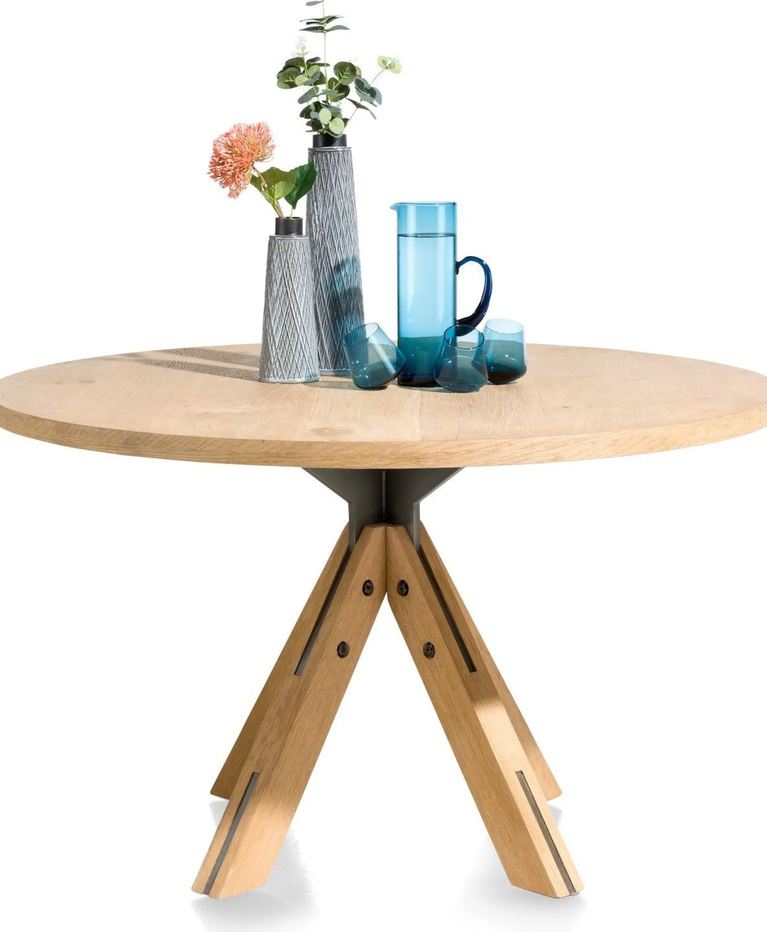Houten Eettafels|Ronde Eettafels-Henders en Hazel Jardino Rond Eettafel Railway Brown
