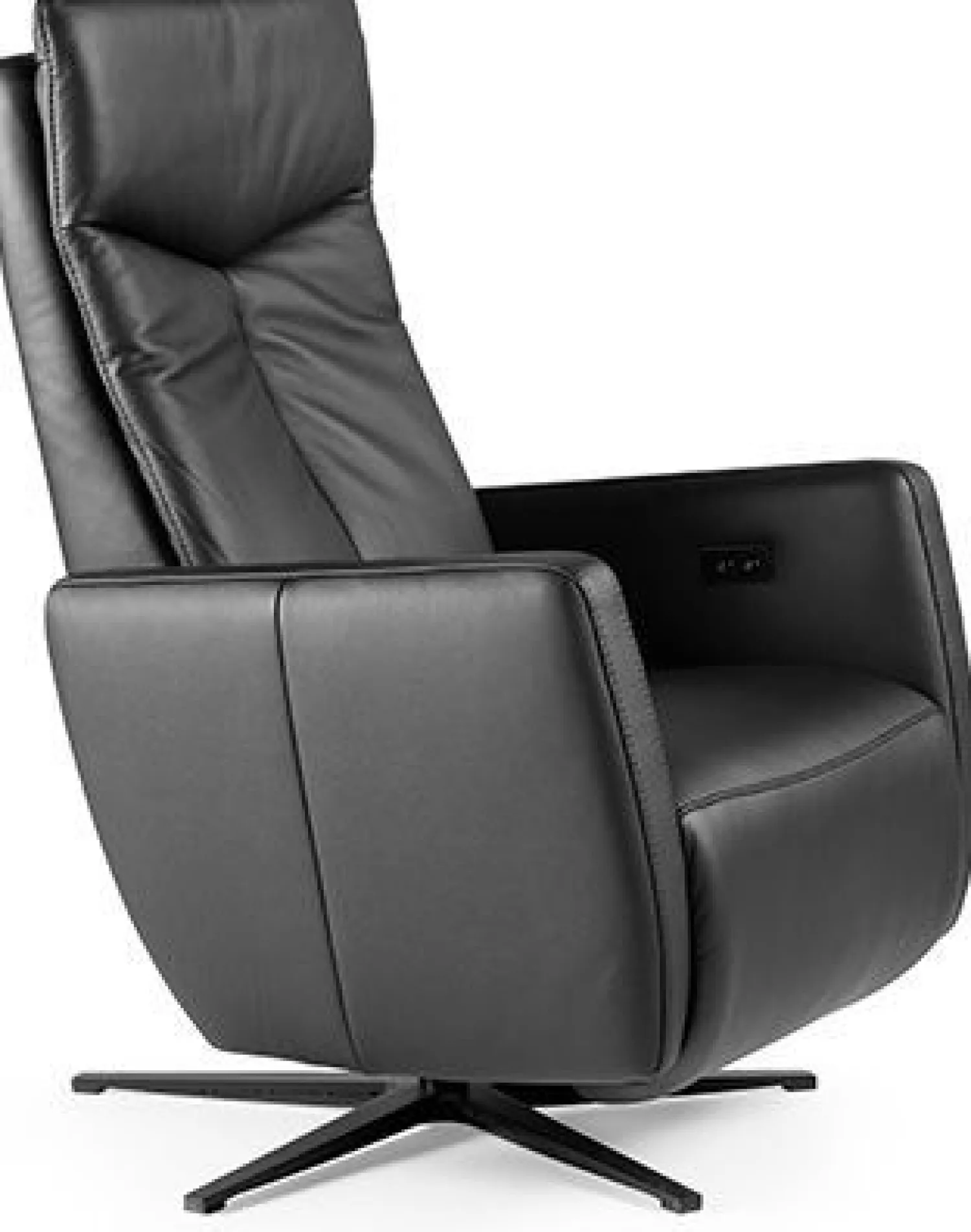 Leren Fauteuils|Relaxfauteuils-Feelings Wonen Jasper Small Relaxfauteuil Nero