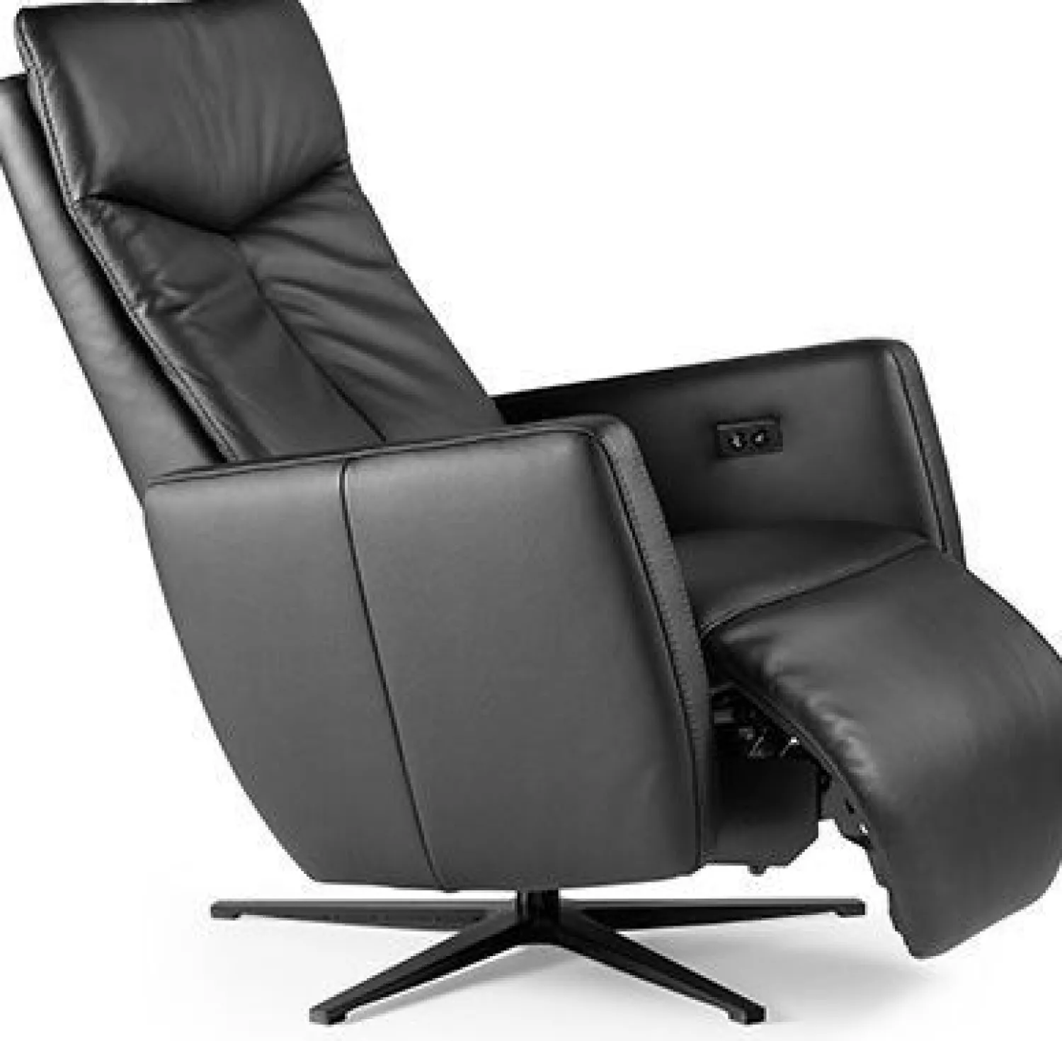 Leren Fauteuils|Relaxfauteuils-Feelings Wonen Jasper Small Relaxfauteuil Nero