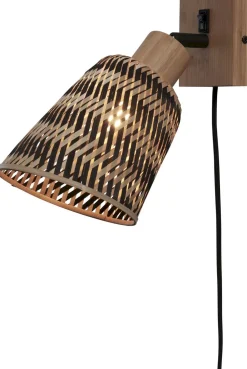 Wandlampen|Wandlampen-Good&Mojo Java L Wandlamp Natural, Black
