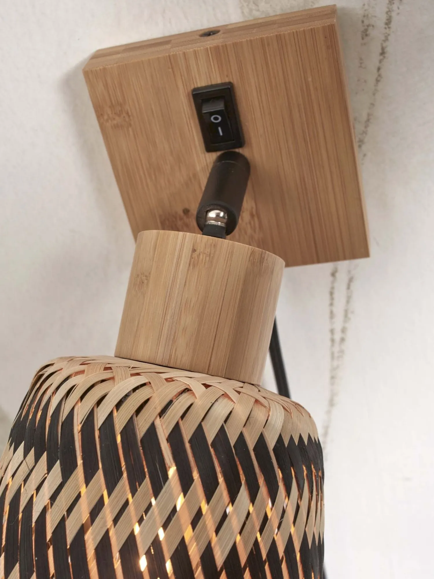 Wandlampen|Wandlampen-Good&Mojo Java L Wandlamp Natural, Black