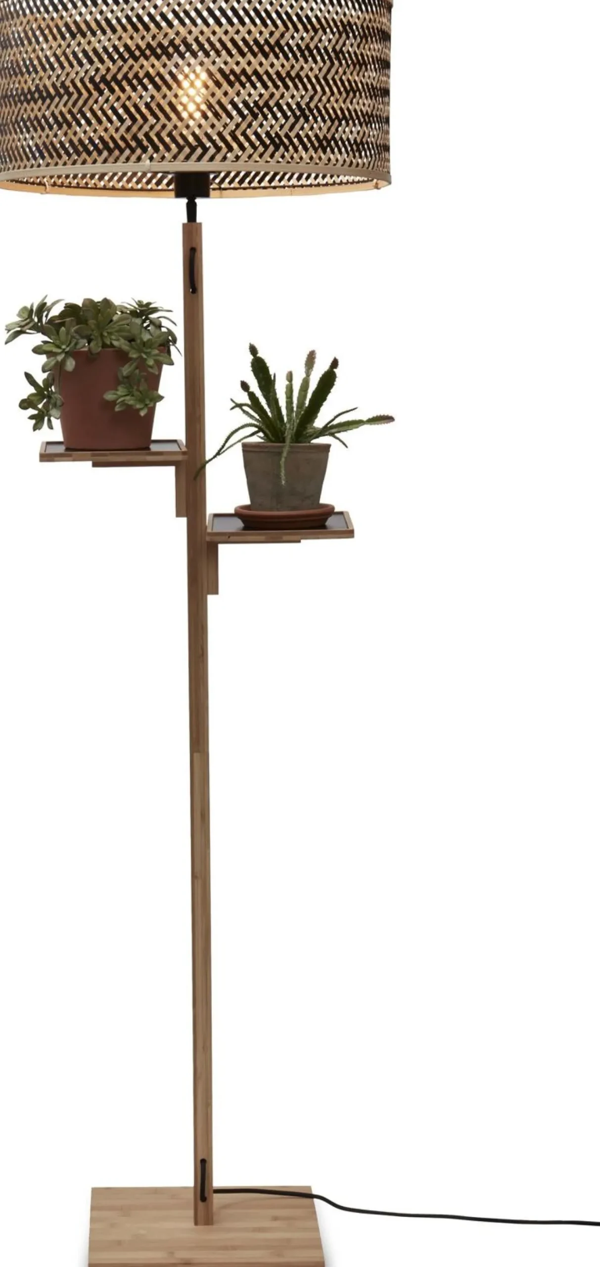 Vloerlampen|Vloerlampen-Good&Mojo Java Shelves Vloerlamp Natural, Black