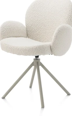 Eetkamerstoelen Met Armleuning-XOOON Jaxon Armstoel Ivoor, Silk Grey