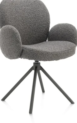 Eetkamerstoelen Met Armleuning-XOOON Jaxon Armstoel Lever, Grafiet