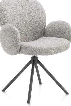 Eetkamerstoelen Met Armleuning-XOOON Jaxon Armstoel Kiezel, Grafiet