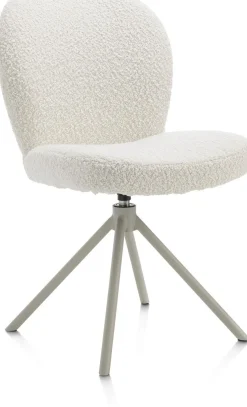 Eetkamerstoelen Zonder Armleuning-XOOON Jaxon Eetkamerstoel Ivoor, Silk Grey