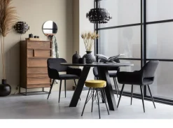 Eetkamerstoelen Met Armleuning-WOOOD Jelle set van 2 Eetkamerstoel Black