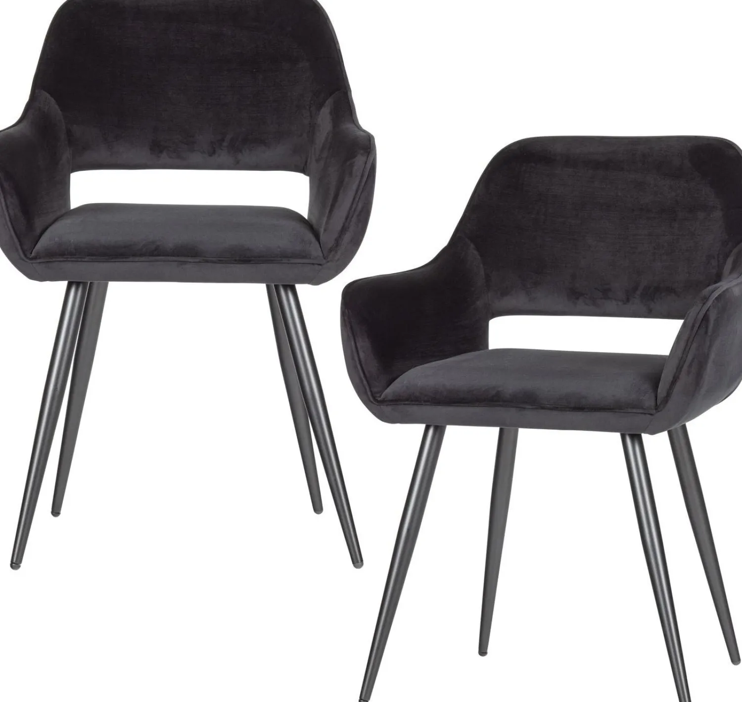 Eetkamerstoelen Met Armleuning-WOOOD Jelle set van 2 Eetkamerstoel Black