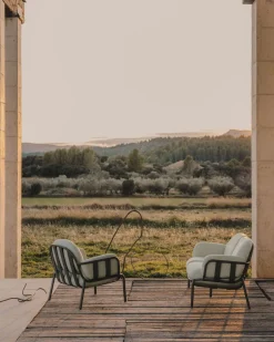 Tuinstoelen-Kave Home Joncols Outdoor Fauteuil Grijs