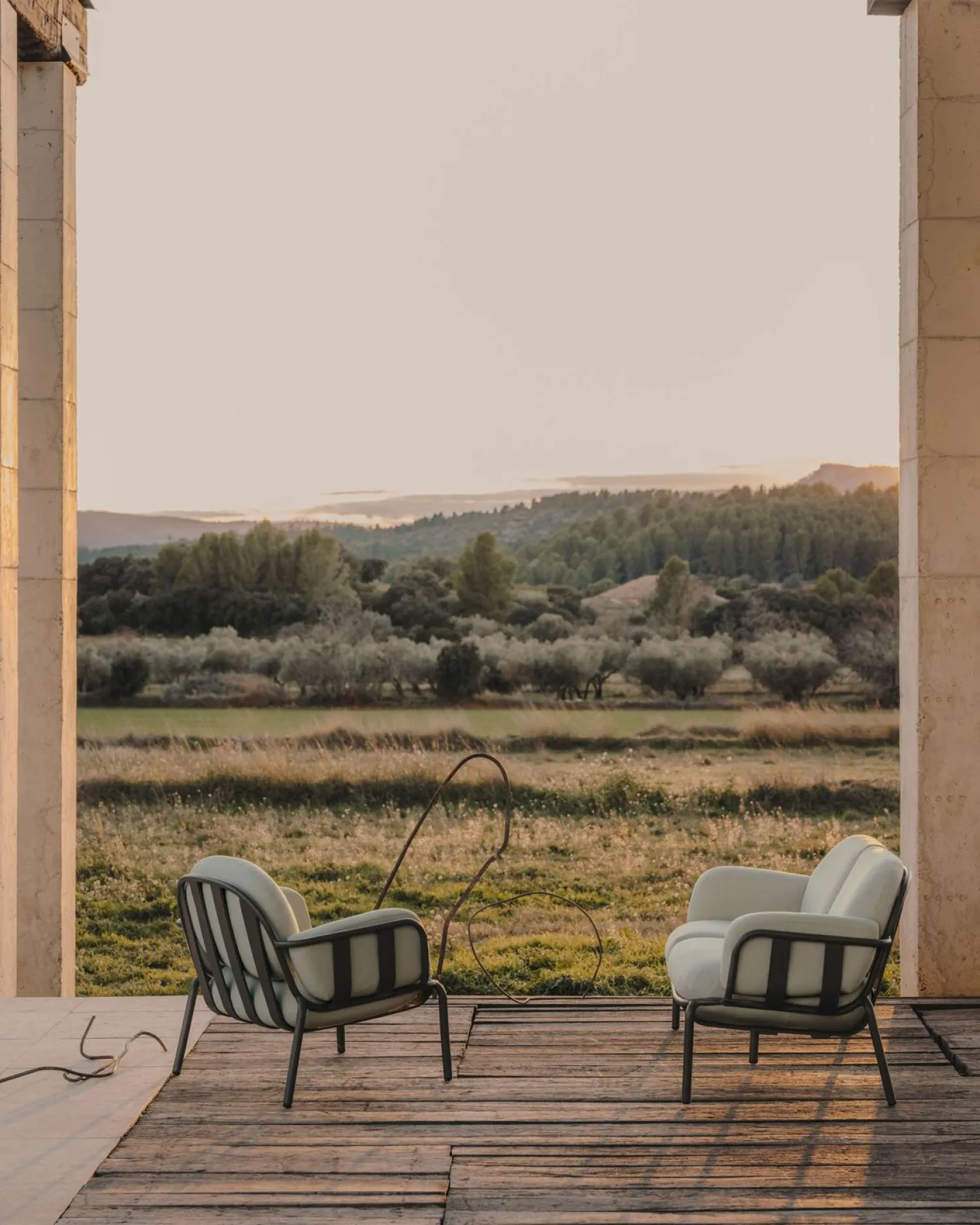 Tuinstoelen-Kave Home Joncols Outdoor Fauteuil Grijs
