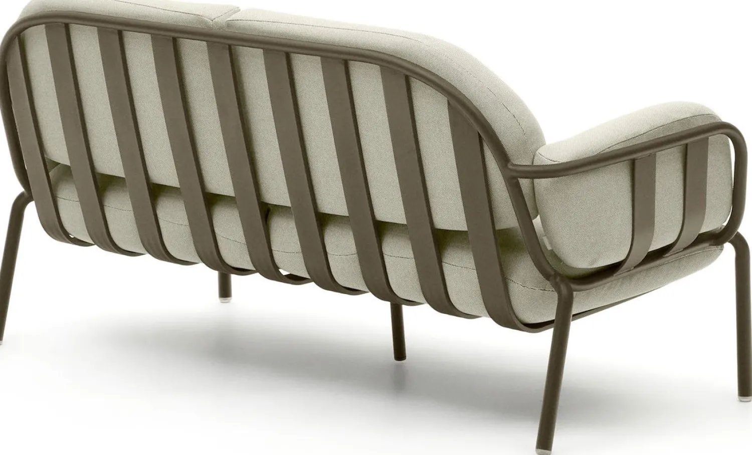 Tuinbanken|Zitbanken-Kave Home Joncols 2-Zits Tuinbank Groen, Beige
