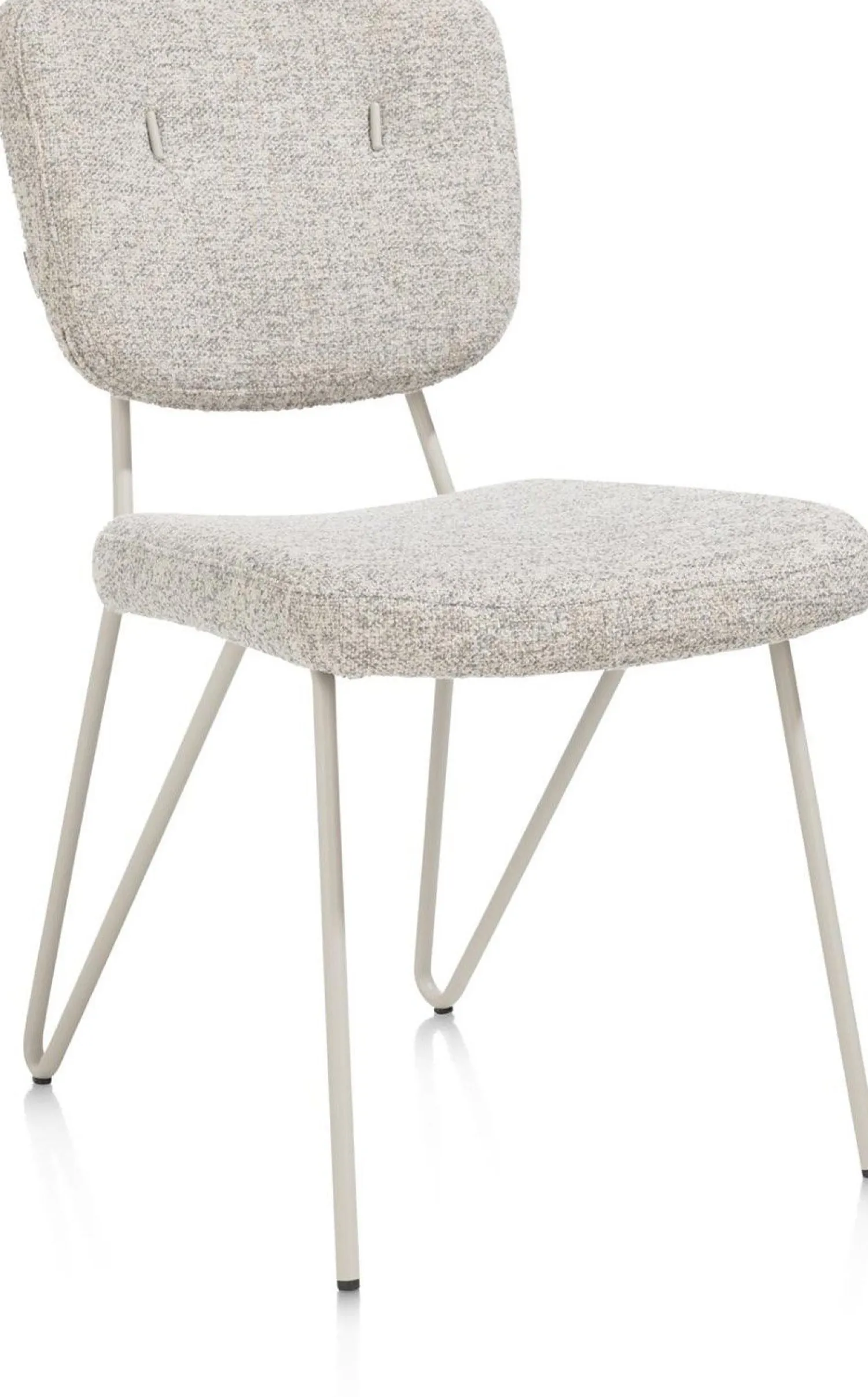 Eetkamerstoelen Zonder Armleuning-XOOON June Luton Eetkamerstoel Silk, Grey