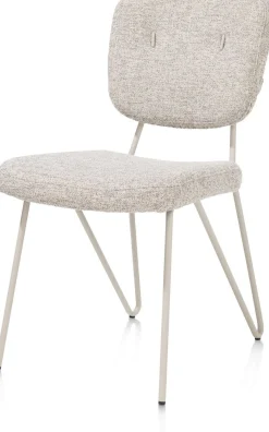 Eetkamerstoelen Zonder Armleuning-XOOON June Luton Eetkamerstoel Silk, Grey