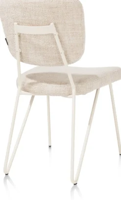 Eetkamerstoelen Zonder Armleuning-XOOON June Luton Eetkamerstoel Nebbia, Creme