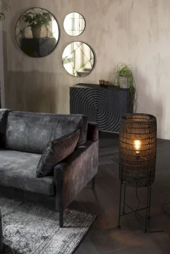 Industriële Vloerlampen|Vloerlampen-Dutchbone Kari Vloerlamp Black