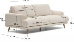 Zitbanken-Kave Home Karin 3-Zitsbank Beige