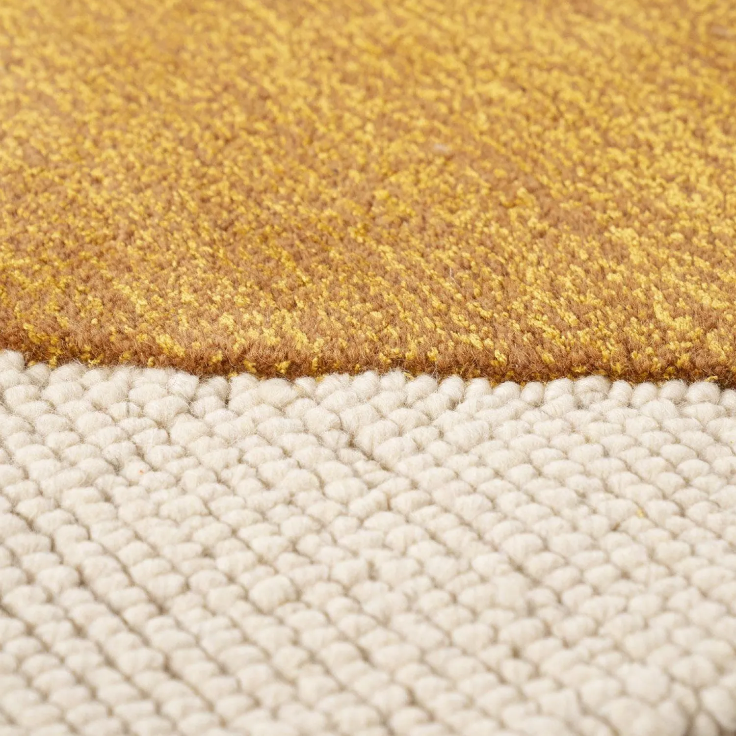 Vloerkleden|Wollen Vloerkleden-By Boo Kazi Vloerkleed Mustard