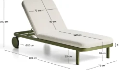Tuinstoelen-Kave Home Kionia Ligstoel Groen