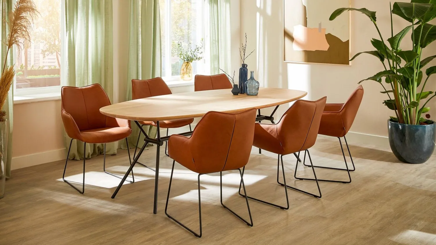 Eetkamerstoelen Met Armleuning-Bree's New World Kiq Armstoel Cognac