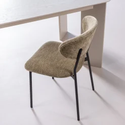 Eetkamerstoelen Zonder Armleuning-WOOOD Kjeld Eetkamerstoel Groen