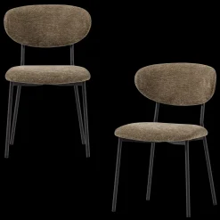 Eetkamerstoelen Zonder Armleuning-WOOOD Kjeld Eetkamerstoel Groen