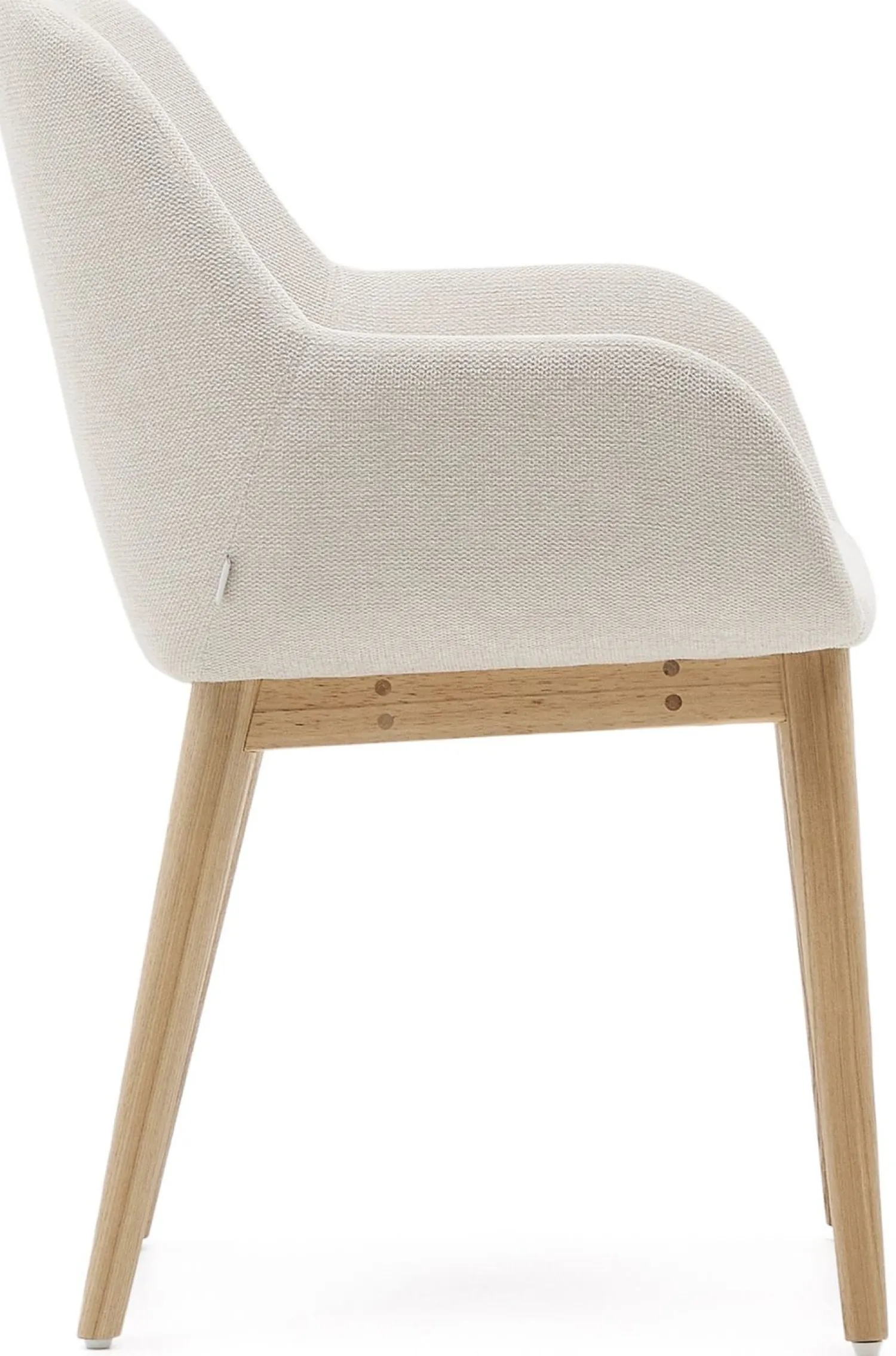 Eetkamerstoelen Met Armleuning-Kave Home Konna Essenhout Eetkamerstoel Creme, Naturel