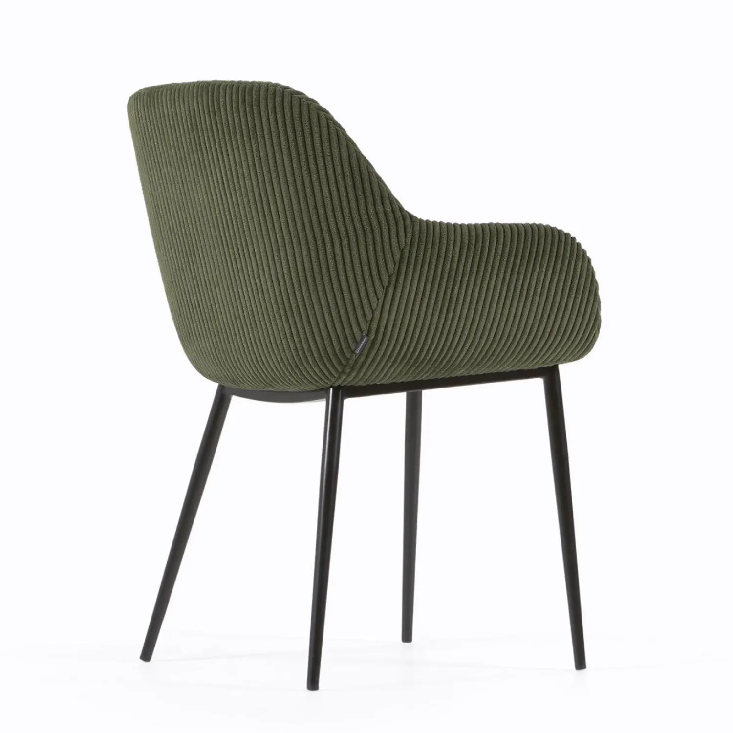 Eetkamerstoelen Met Armleuning-Kave Home Konna Staal Eetkamerstoel Donkergroen, Zwart