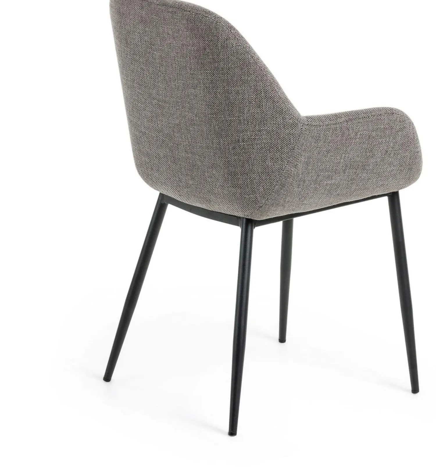 Eetkamerstoelen Met Armleuning-Kave Home Konna Staal Eetkamerstoel Grijs, Zwart