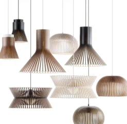 Design Hanglampen|Design Hanglampen-Secto Design Kontro 6000 Hanglamp Walnut