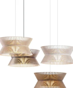 Design Hanglampen|Design Hanglampen-Secto Design Kontro 6000 Hanglamp Walnut