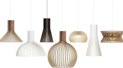 Design Hanglampen|Design Hanglampen-Secto Design Kontro 6000 Hanglamp Walnut