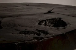Industriële Bijzettafels|Ronde Bijzettafels-Dutchbone Kraton Bijzettafel Chocolate Black
