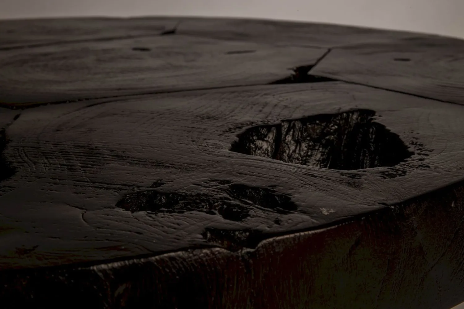 Industriële Bijzettafels|Ronde Bijzettafels-Dutchbone Kraton Bijzettafel Chocolate Black