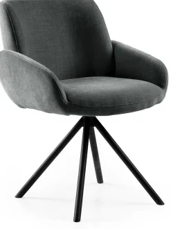 Draaibare Eetkamerstoelen|Eetkamerstoelen Met Armleuning-Feelings Wonen Kyran Eetkamerstoel Zwart
