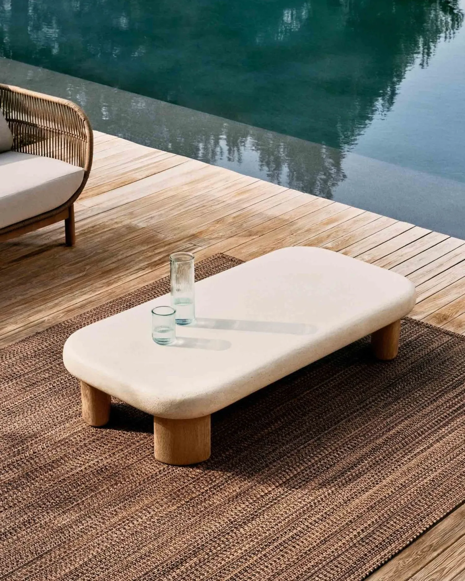 Tuintafels-Kave Home Labra Outdoor Salontafel Wit