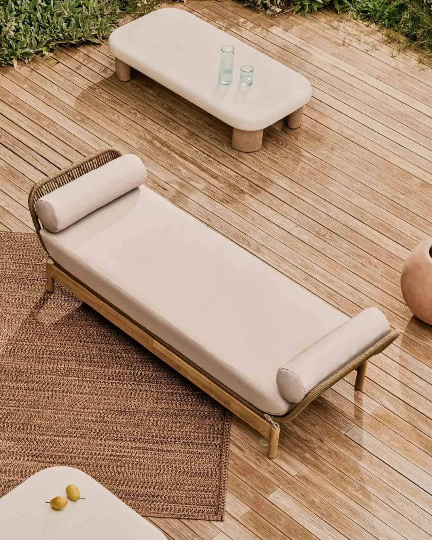 Tuintafels-Kave Home Labra Outdoor Salontafel Wit