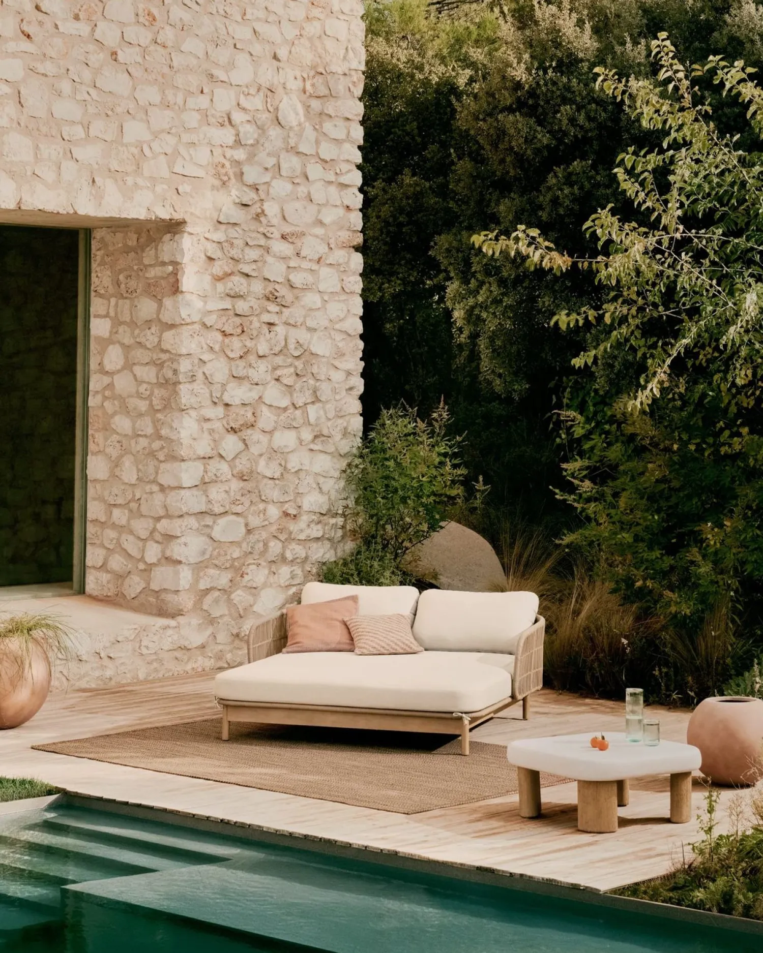 Tuintafels-Kave Home Labra Salontafel Wit, Naturel